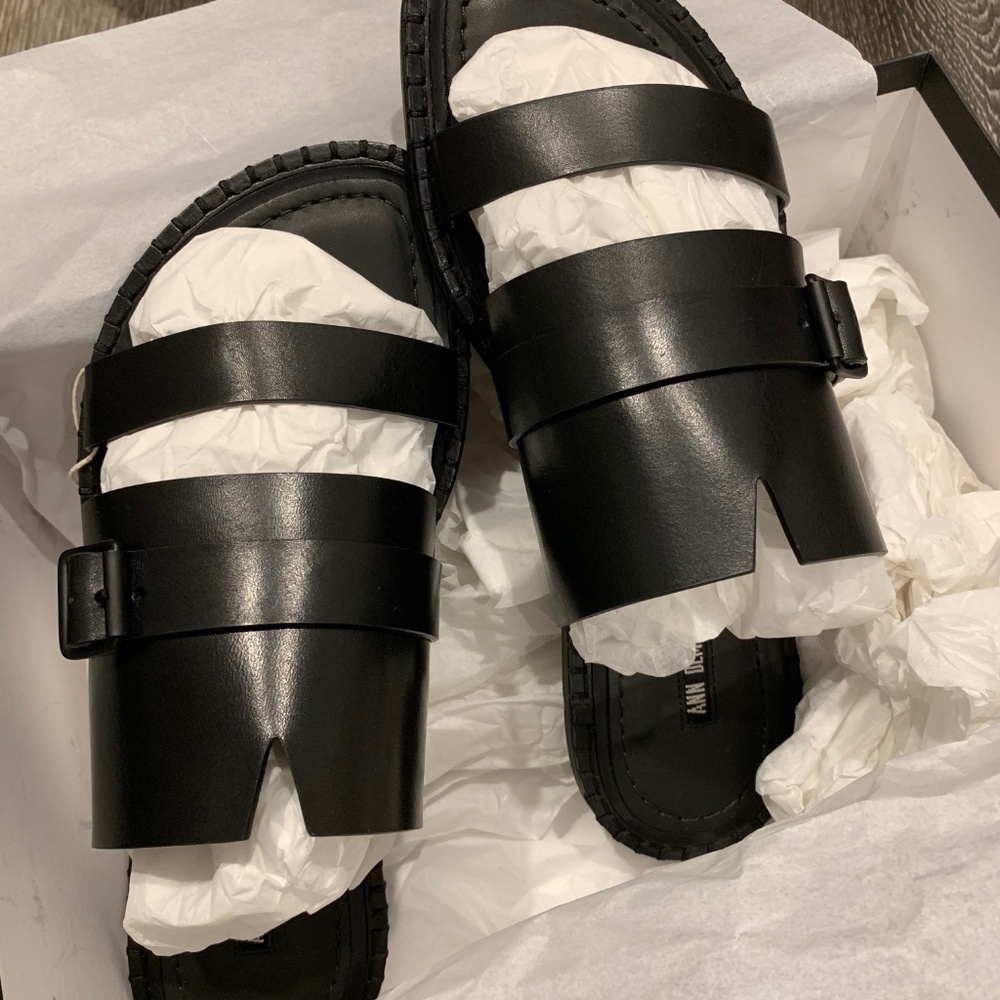 ANN DEMEULEMEESTER Buckled leather slides EU 39 - Picture 3 of 8